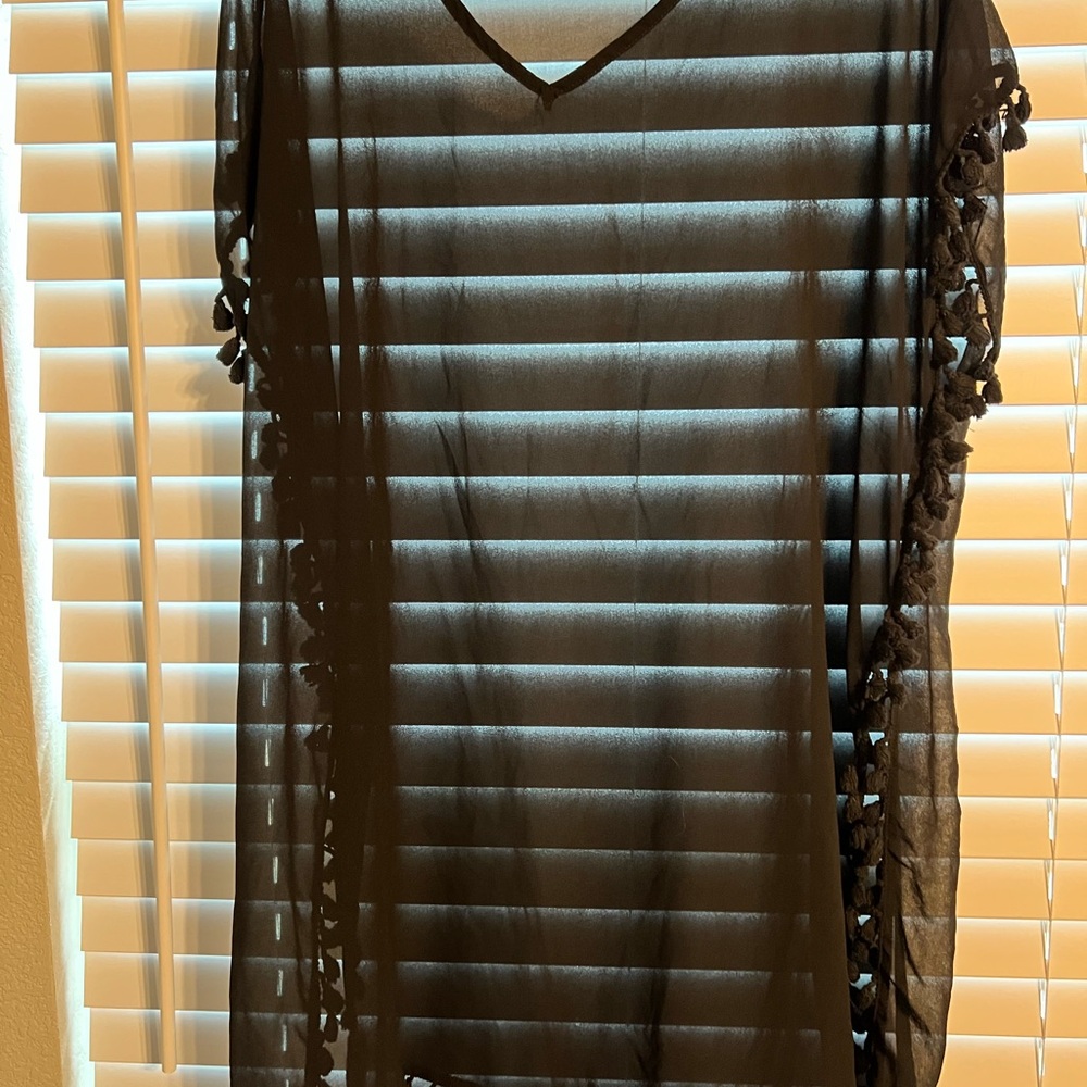 Chic Black Sheer Cover-Up